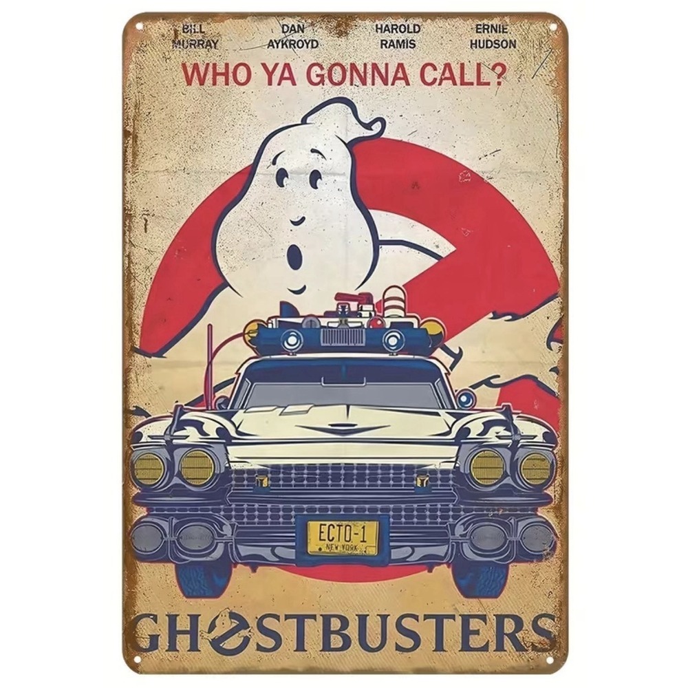 Ghostbusters Movie Poster Retro Metal Tin Sign 8 X 12 Man Cave Bar Garage Ecto 1
